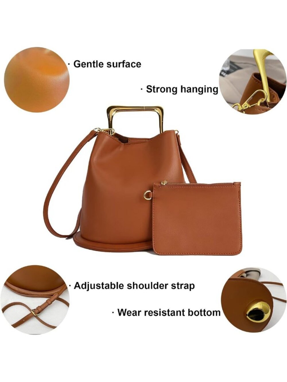 Stylish Bucket Handbag Crossbody Purse for Women - Versatile Shoulder Bag - Picture 6 of 6
